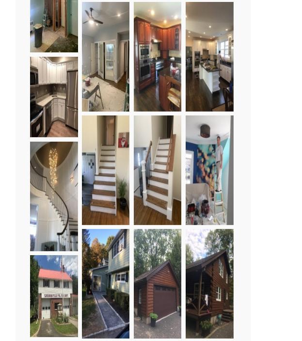 Paintworks Plus project gallery — kitchens, staircases, and exterior painting